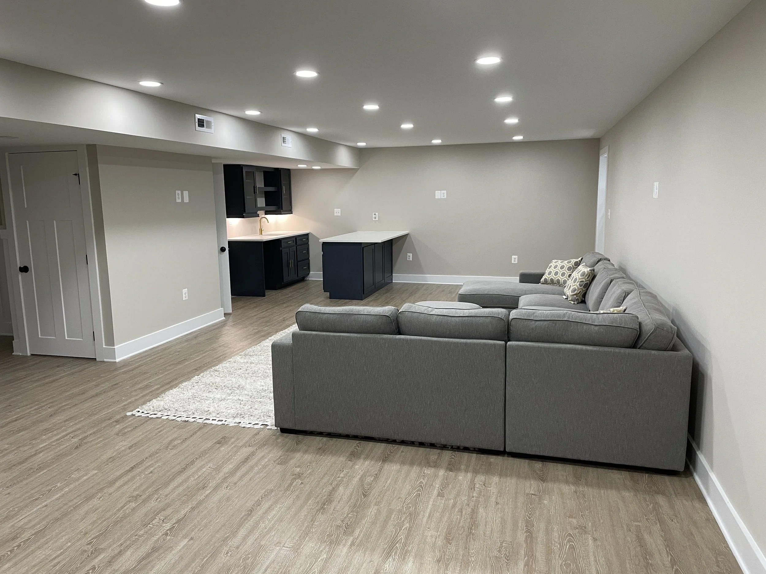 Finished basement living space